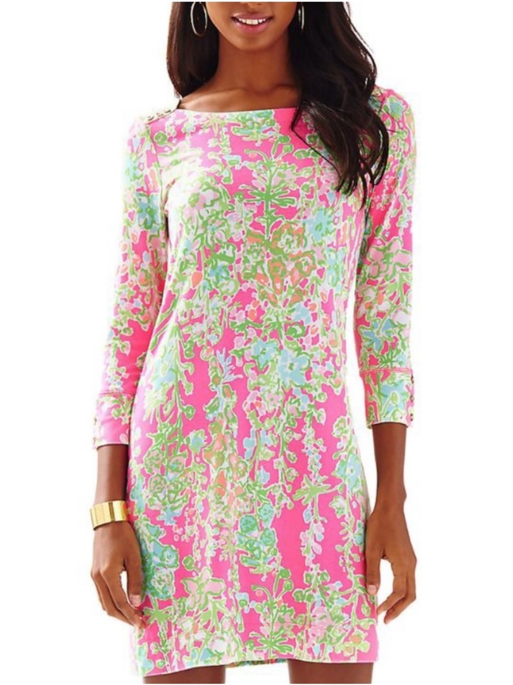 Lilly Pulitzer Pink Floral Sophie Shift Dress Size medium